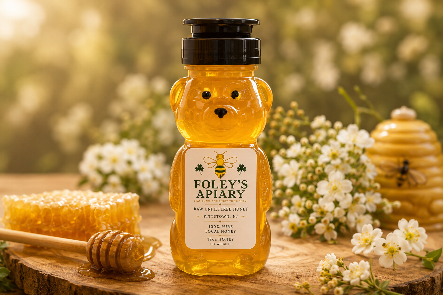 Local Raw Honey - 12 oz Plastic Squeeze Bottle