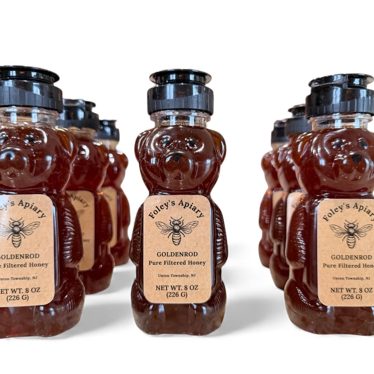 Local Raw Goldenrod Honey - 8oz Plastic Squeeze Bottle